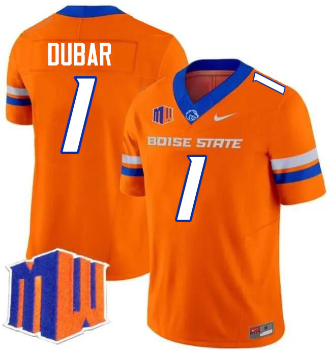 Jambres Dubar Jersey, Boise State Broncos College Football Jersey College Uniforms-Orange